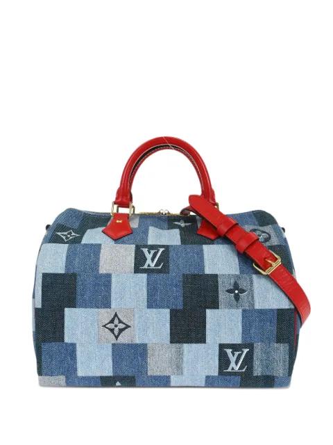 30 Speedy Bandouliere squar- patchwork tote bag by LOUIS VUITTON 