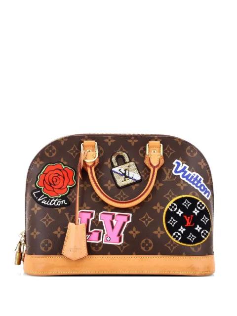 Alma Handbag Limited Edition Patches Monogram Canvas PM satchel by LOUIS VUITTON 