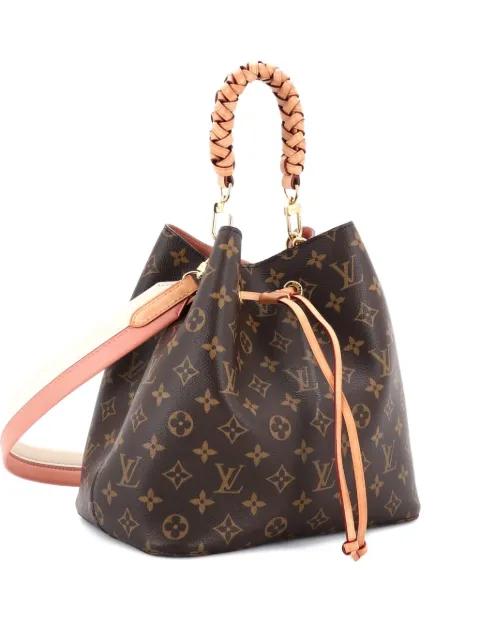 Braided Handle NeoNoe Handbag Monogram Canvas with Leather MM bucket bag by LOUIS VUITTON 