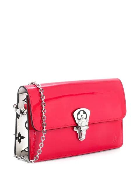 Cherrywood Chain Wallet Vernis with Monogram Canvas crossbody bag by LOUIS VUITTON 