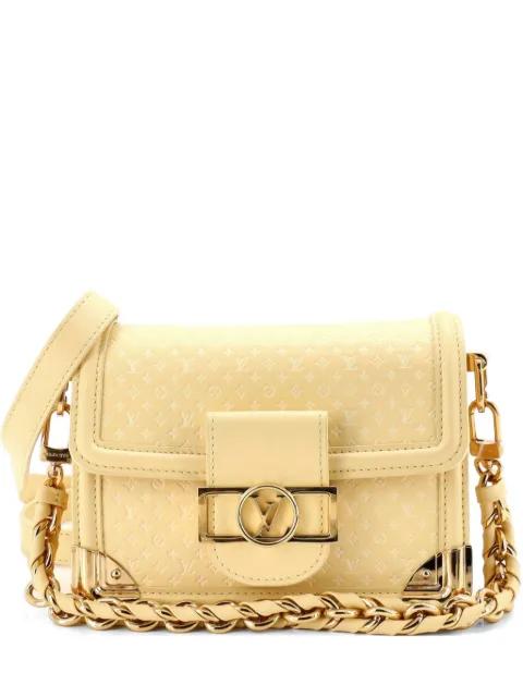 Dauphine Shoulder Bag Nanogram Embossed Leather Mini crossbody bag by LOUIS VUITTON 
