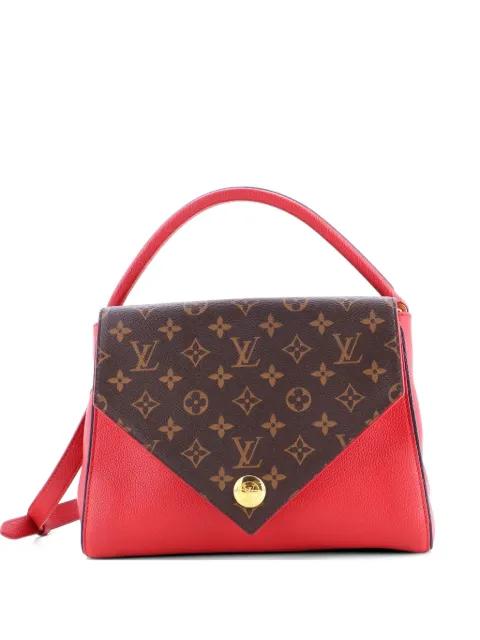 Double V Handbag Calfskin with Monogram Canvas satchel by LOUIS VUITTON 