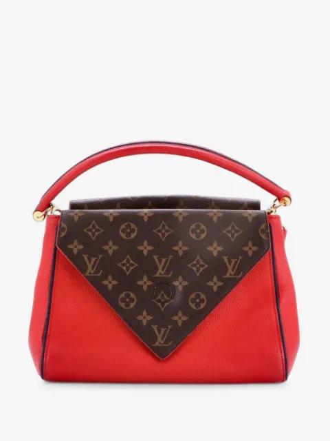 Double V Handbag Calfskin with Monogram Canvas satchel by LOUIS VUITTON 