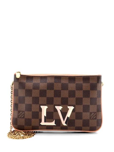 Double Zip Pochette Damier clutch bag by LOUIS VUITTON 