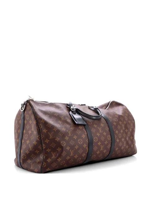 Keepall Bandouliere Bag Macassar Monogram Canvas 55 travel bag by LOUIS VUITTON 