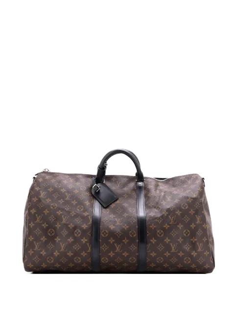 Keepall Bandouliere Bag Macassar Monogram Canvas 55 travel bag by LOUIS VUITTON 