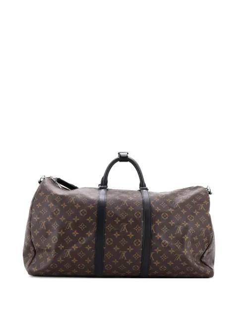 Keepall Bandouliere Bag Macassar Monogram Canvas 55 travel bag by LOUIS VUITTON 