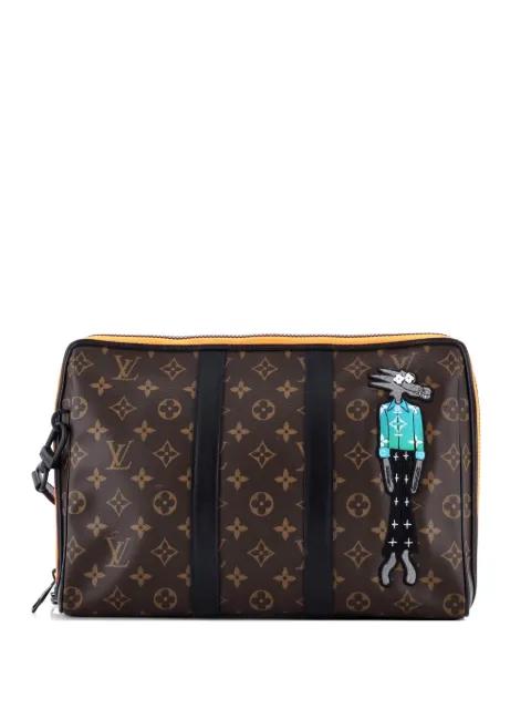 Keepall Pouch Monogram Canvas with LV Friends Patch clutch bag by LOUIS VUITTON 