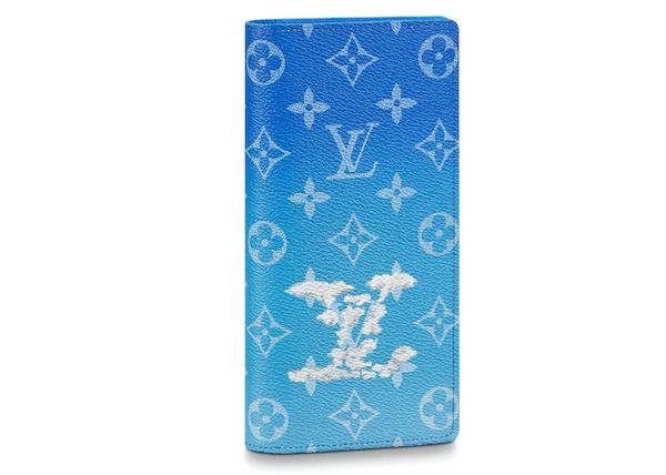 Louis Vuitton Brazza Wallet (16 Card Slot) Clouds Monogram Blue by LOUIS VUITTON