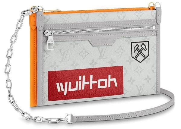 Louis Vuitton Double Flat Messenger Monogram Logo Story White/Orange by LOUIS VUITTON