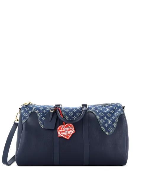 Nigo Keepall Bandouliere Bag Monogram Denim and Taurillon Leather 50 travel bag by LOUIS VUITTON 