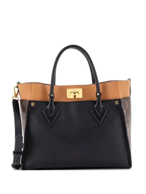 On My Side Leather with Monogram Canvas MM tote bag by LOUIS VUITTON 