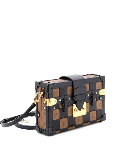 Petite Malle Handbag Damier Tressage Monogram Canvas and Leather clutch bag by LOUIS VUITTON 