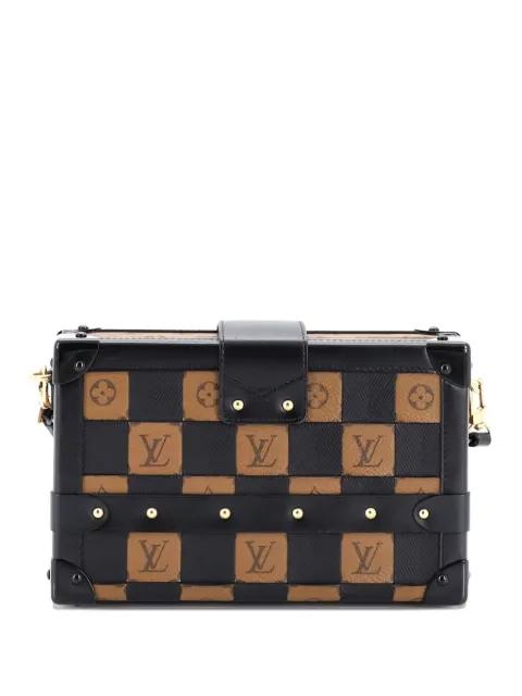 Petite Malle Handbag Damier Tressage Monogram Canvas and Leather clutch bag by LOUIS VUITTON 