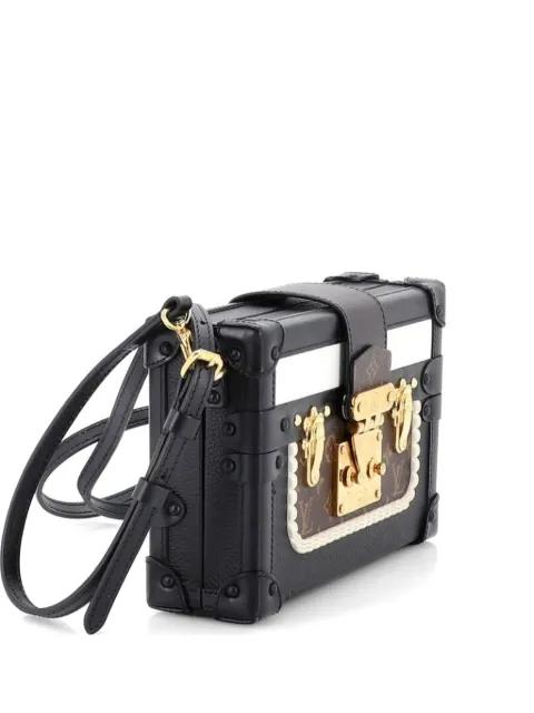 Petite Malle Handbag Leather and Monogram Canvas with Trompe L'oeil Braid clutch bag by LOUIS VUITTON 