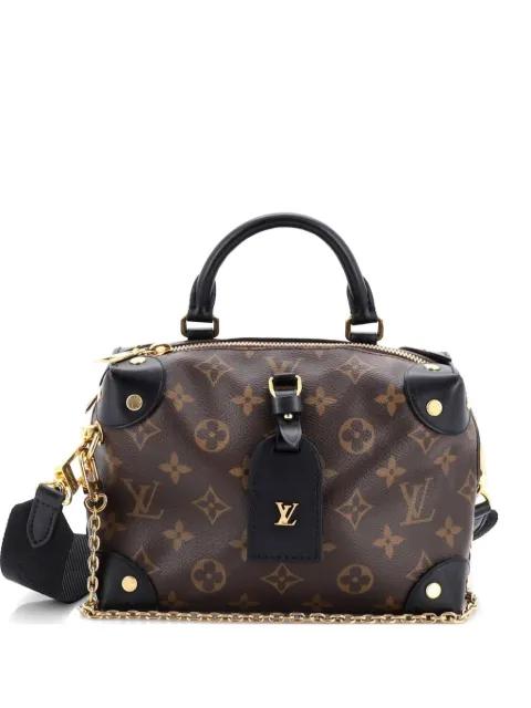 Petite Malle Souple Handbag Monogram Canvas with Leather shoulder bag by LOUIS VUITTON 