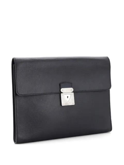 Porte-Documents Minuto Portfolio Taiga Leather clutch bag by LOUIS VUITTON 