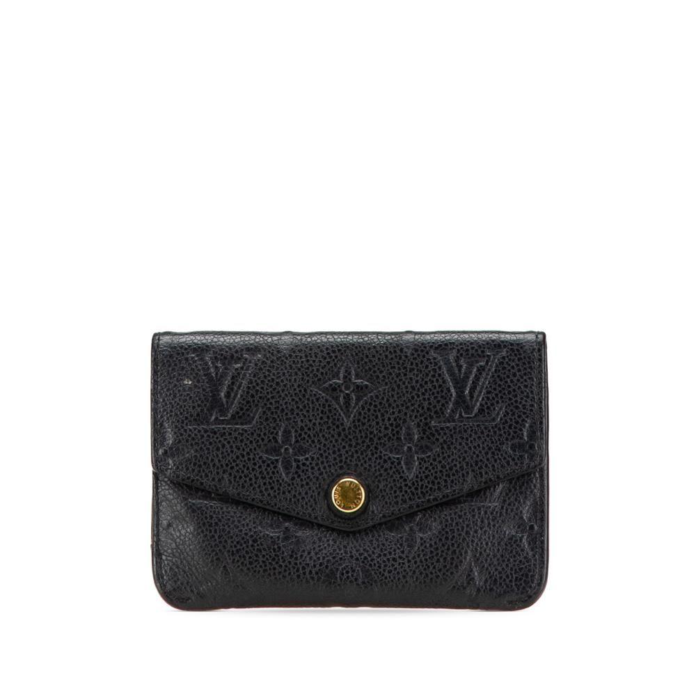 Preloved Leather Card Holder Snap Closure Wo - Black Coin Purses by LOUIS VUITTON