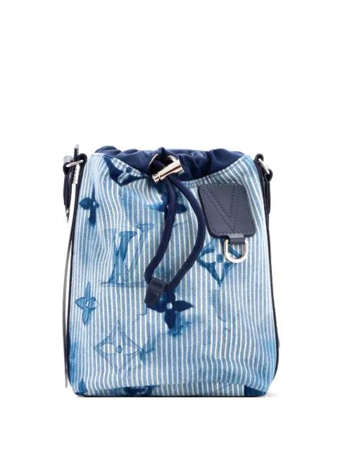 Sac Marin Bag Limited Edition Monogram Watercolor Stripes Denim BB bucket bag by LOUIS VUITTON 