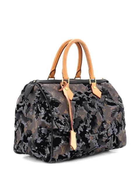 Speedy Handbag Fleur De Jais Monogram Canvas 30 satchel by LOUIS VUITTON 