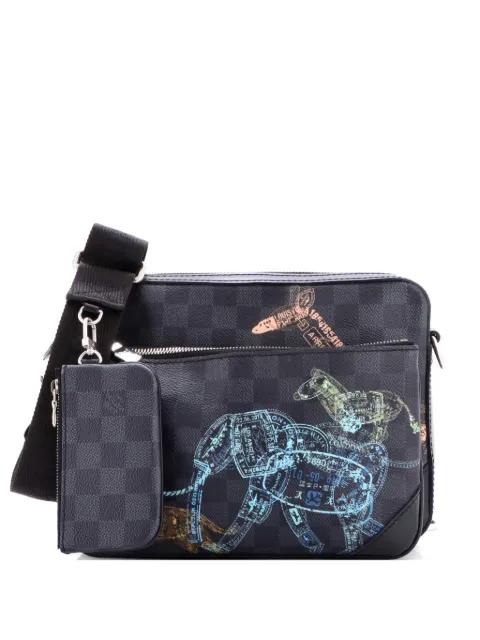 Trio Messenger Bag Limited Edition Wild Animals Damier Graphite crossbody bag by LOUIS VUITTON 
