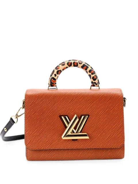 Twist Top Handle Bag Epi Leather with Wild at Heart Leopard Print Coated Canvas MM satchel by LOUIS VUITTON 