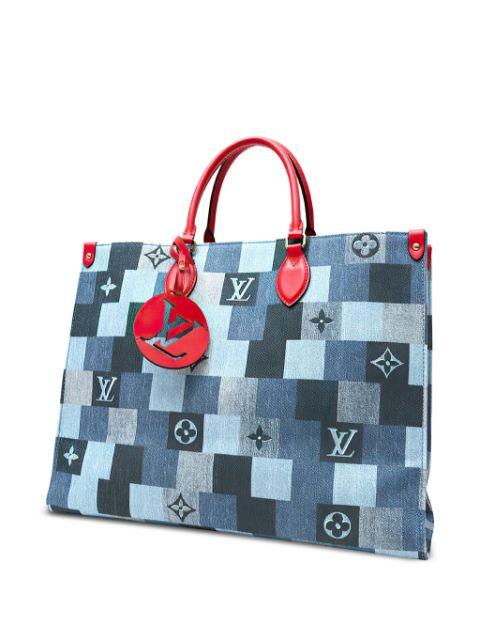 pre-owned Onthego denim shopping tote by LOUIS VUITTON 