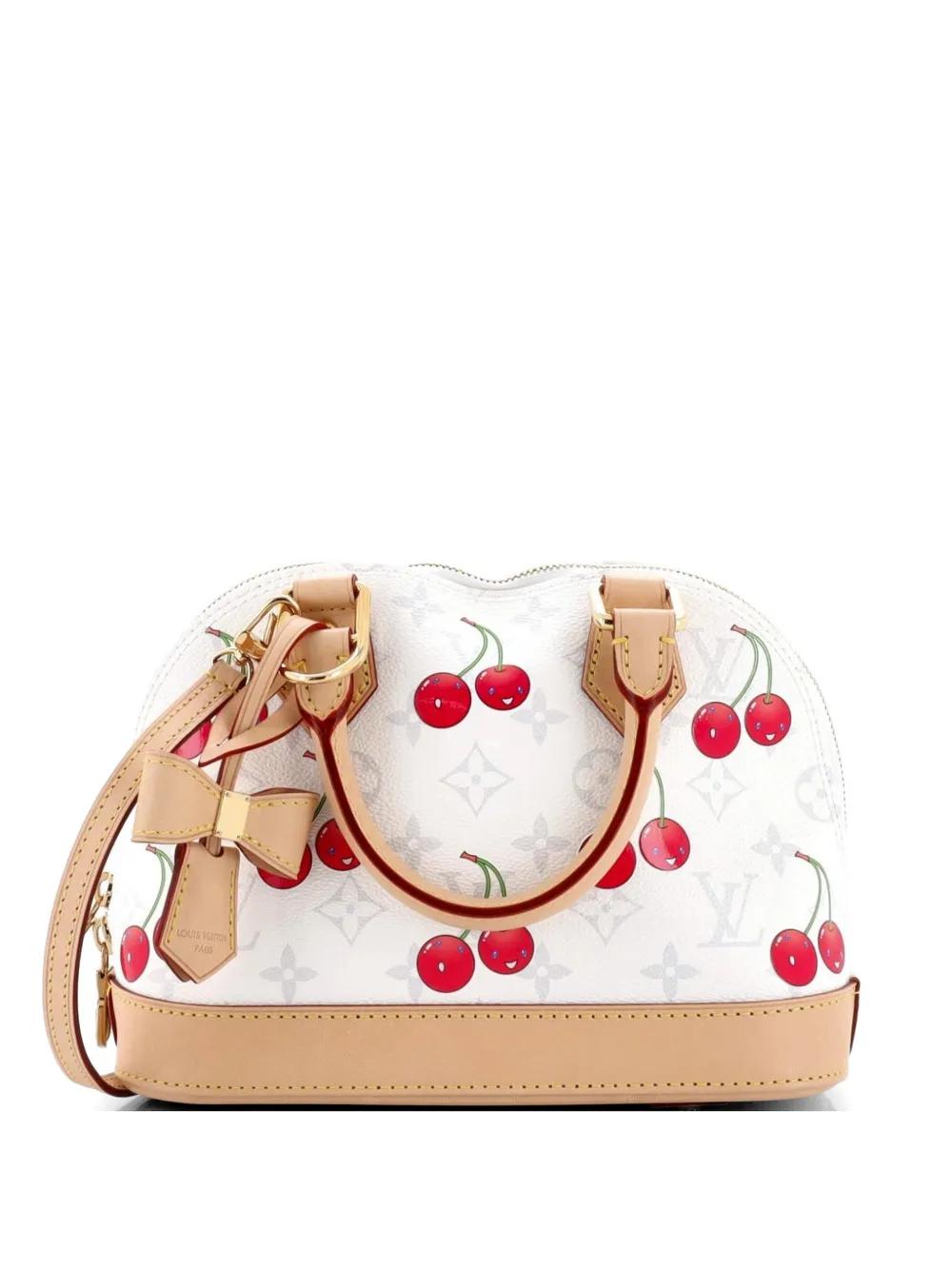 x Takashi Murakami Alma Handbag Limited Edition Monogram Cerises BB satchel by LOUIS VUITTON 