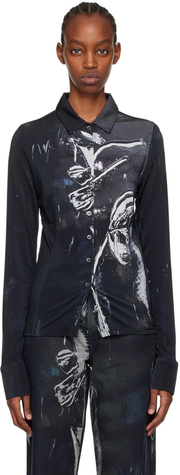 Black Button Up Shirt by LOUISA BALLOU