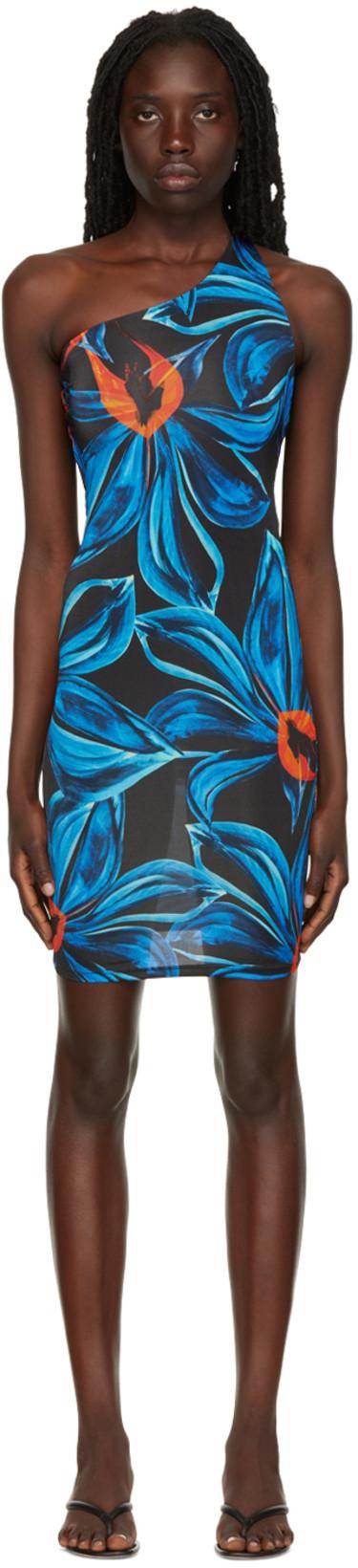 Blue Plunge Minidress by LOUISA BALLOU