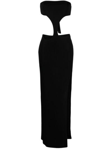 Carve cut-out strapless dress by LOUISA BALLOU