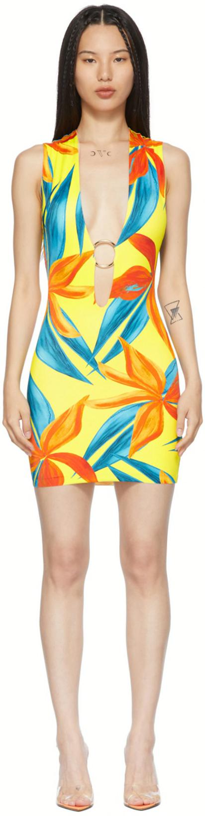 SSENSE Exclusive Yellow & Orange Sleeveless Ring Dress by LOUISA BALLOU