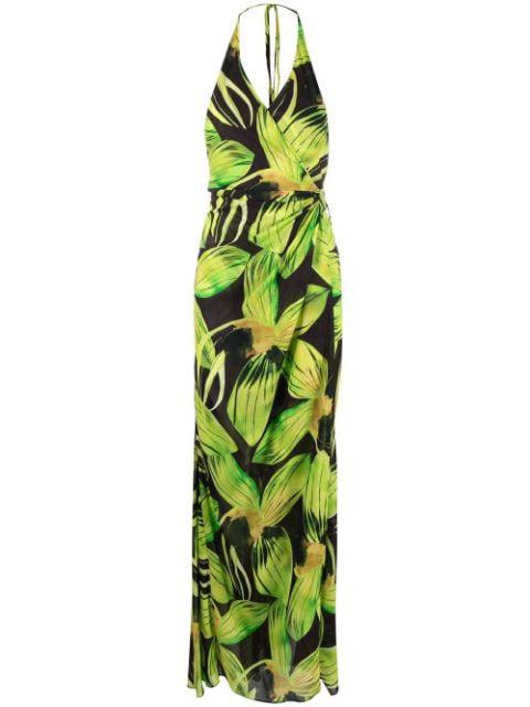 floral-print halterneck dress by LOUISA BALLOU