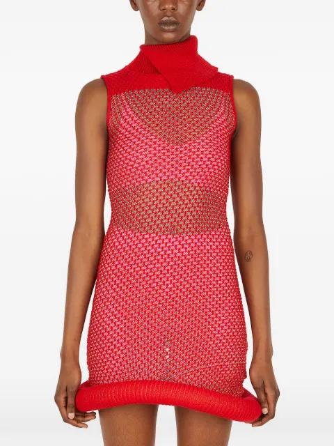 Tennis In September high-neck ribbed mini dress by LOUISE LYNGH BJERREGAARD
