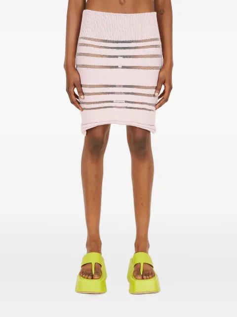 striped ribbed mini skirt by LOUISE LYNGH BJERREGAARD