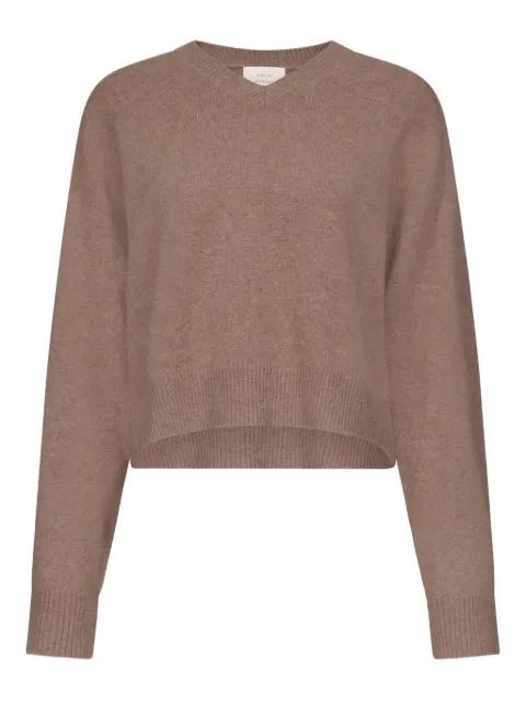 ANZOR LDS V-neck ribbed-detail sweater by LOULOU DE SAISON