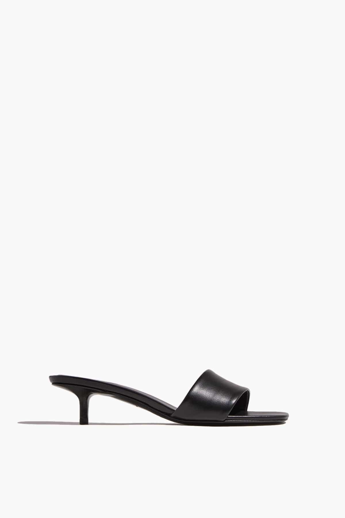 Andy Kitten Heel Mules in Black by LOULOU DE SAISON