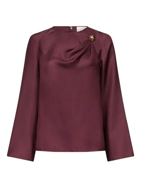 Azae draped brooch-detail blouse by LOULOU DE SAISON