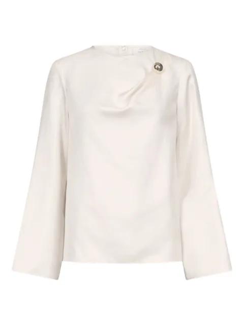 Azae draped metallic-ornament blouse by LOULOU DE SAISON