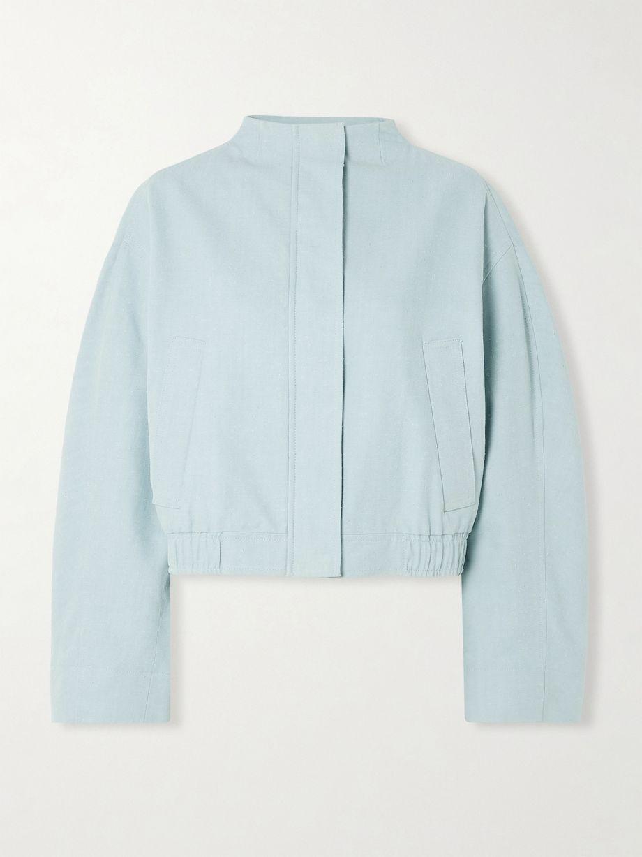 Bago cropped textured cotton-blend twill jacket by LOULOU DE SAISON