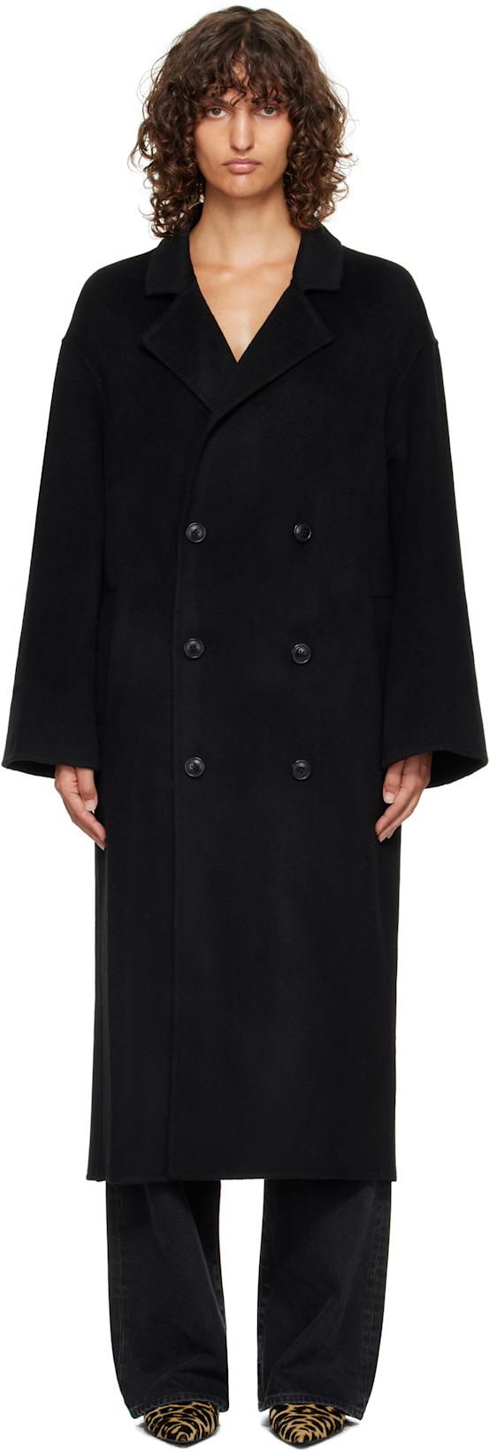 Black Borneo LDS Wool Drap Coat by LOULOU DE SAISON