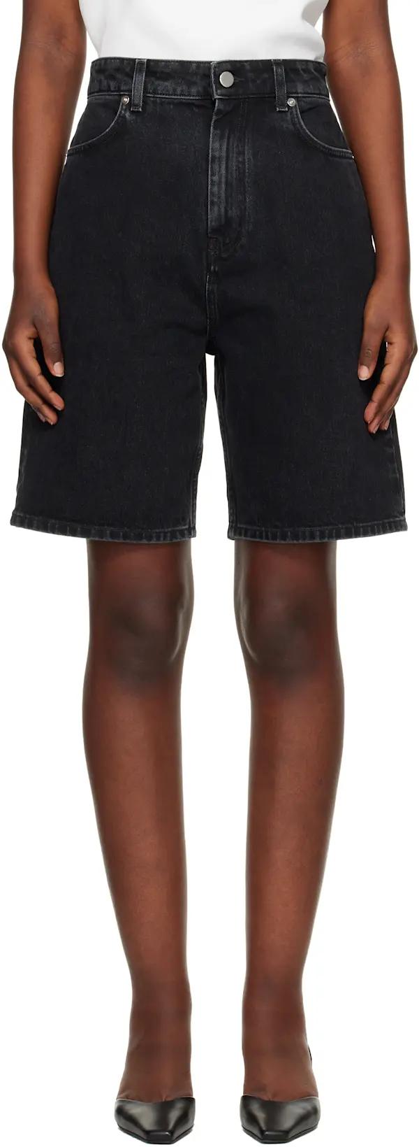 Black Isu Lds Denim Shorts by LOULOU DE SAISON