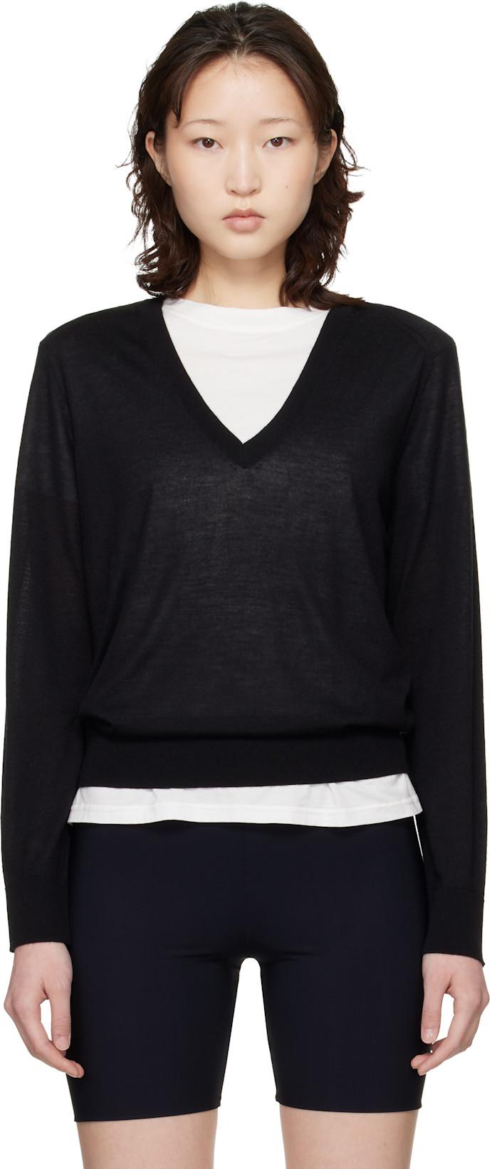 Black Julio LDS Fluid Cashmere Sweater by LOULOU DE SAISON