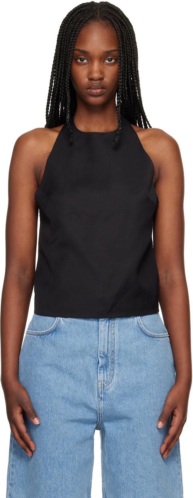 Black Sami Halter Blouse by LOULOU DE SAISON