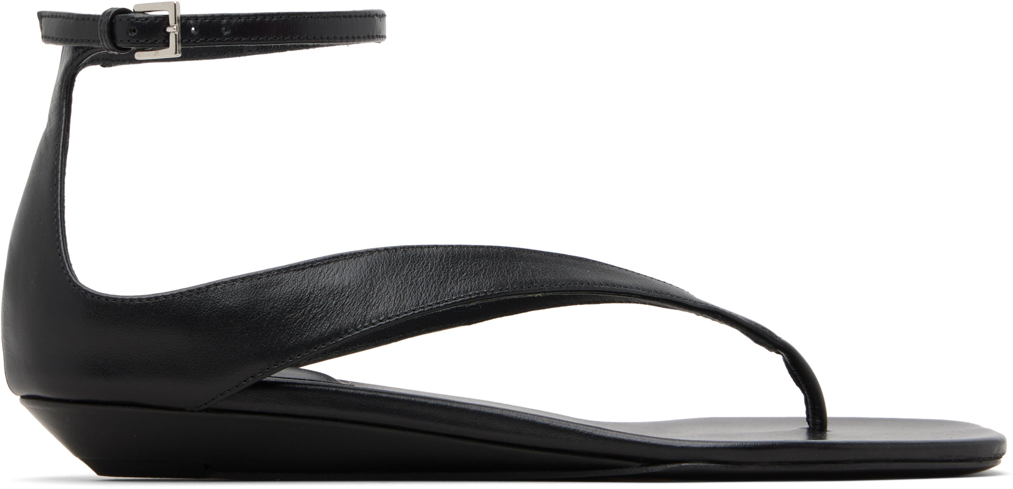 Black Zio Flip Flop Sandals by LOULOU DE SAISON