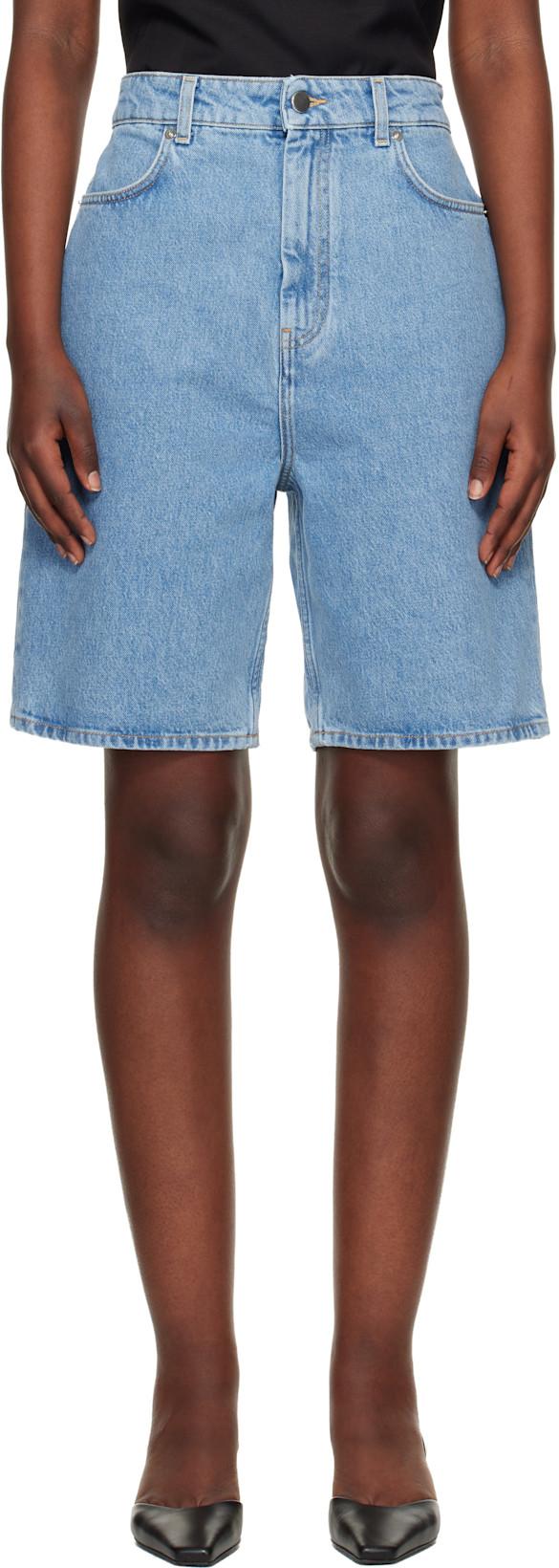 Blue Isu Lds Denim Shorts by LOULOU DE SAISON