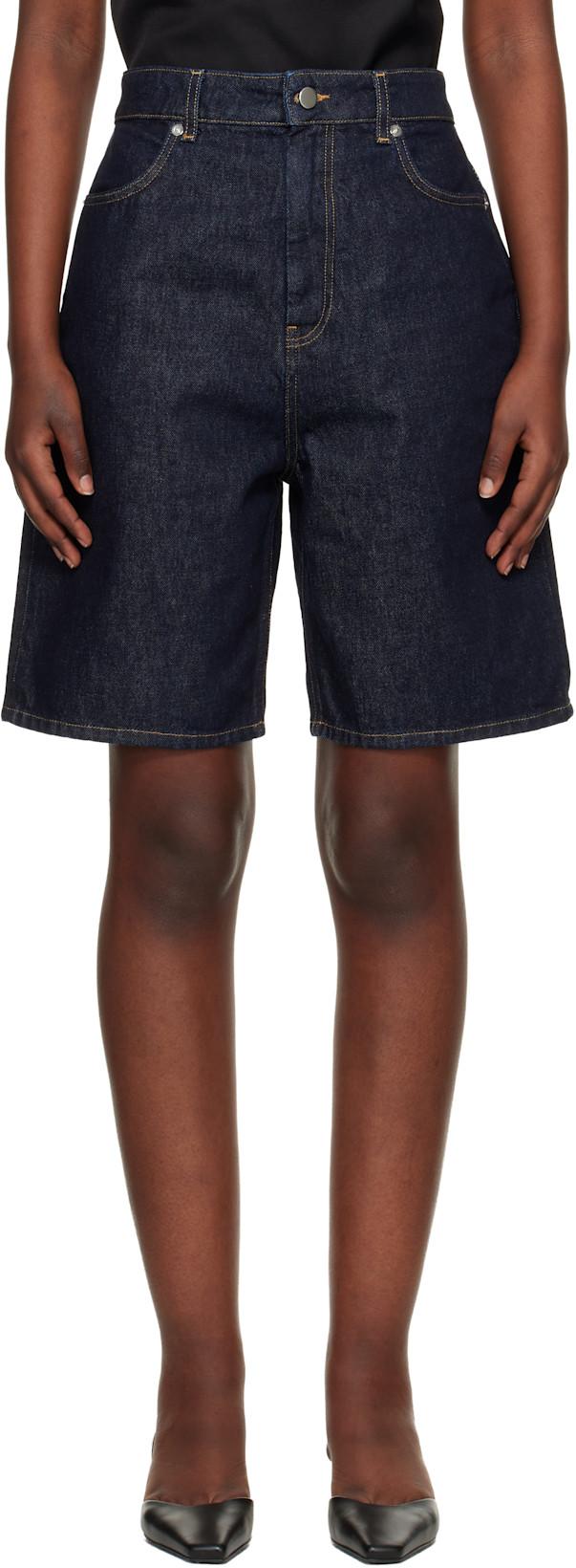 Blue Isu Lds Denim Shorts by LOULOU DE SAISON