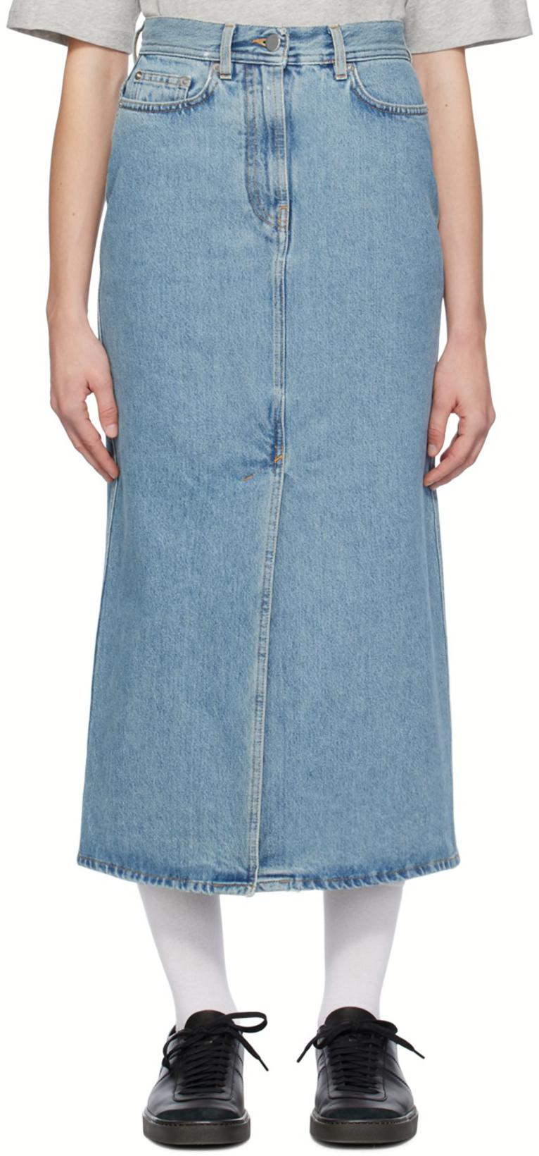 Blue Rona Denim Maxi Skirt by LOULOU DE SAISON