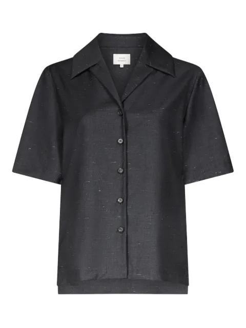 Boa cuban collar pleat shirt by LOULOU DE SAISON