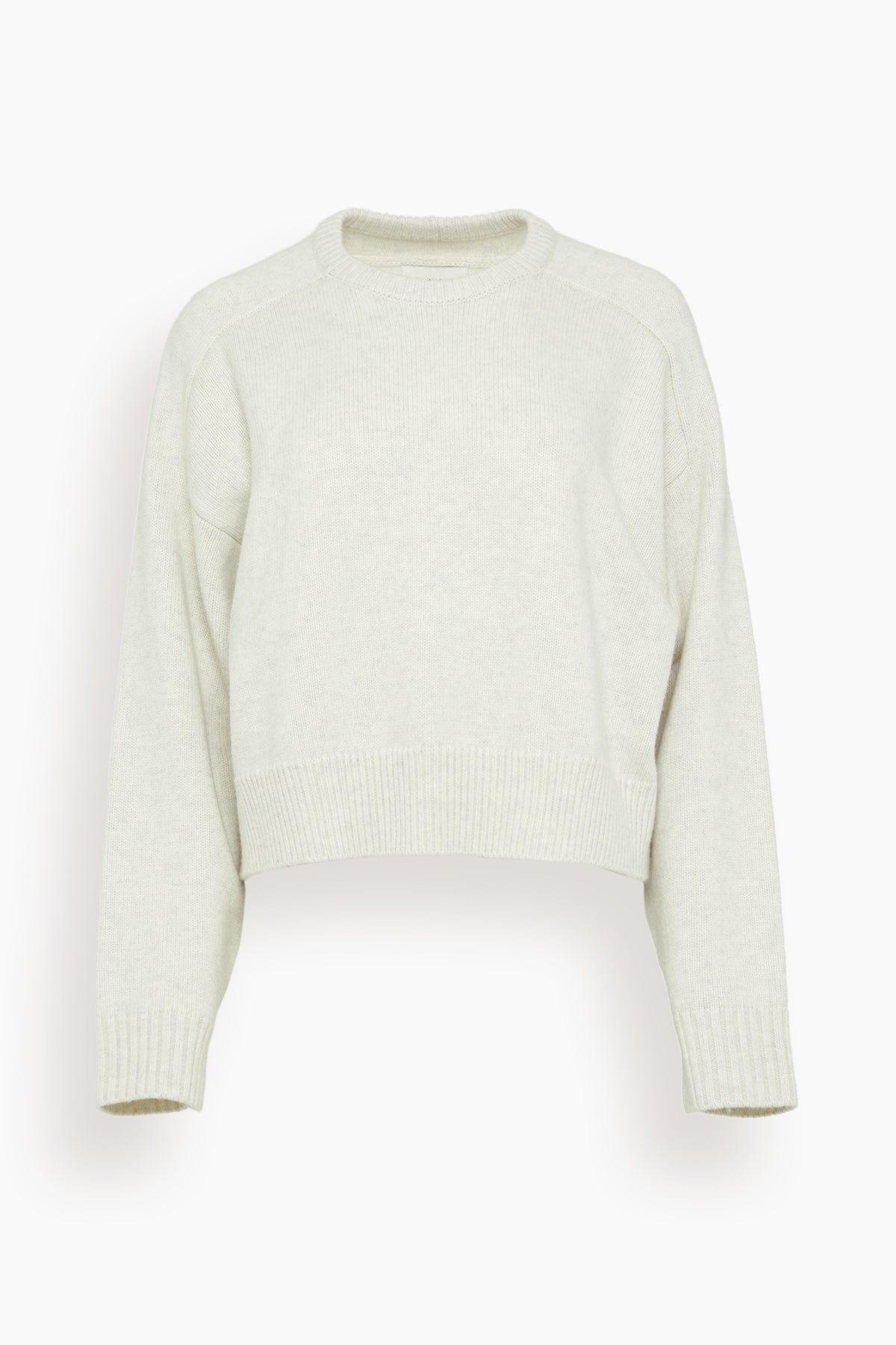 Bruzzi Cropped Sweater in Light Grey Melange by LOULOU DE SAISON